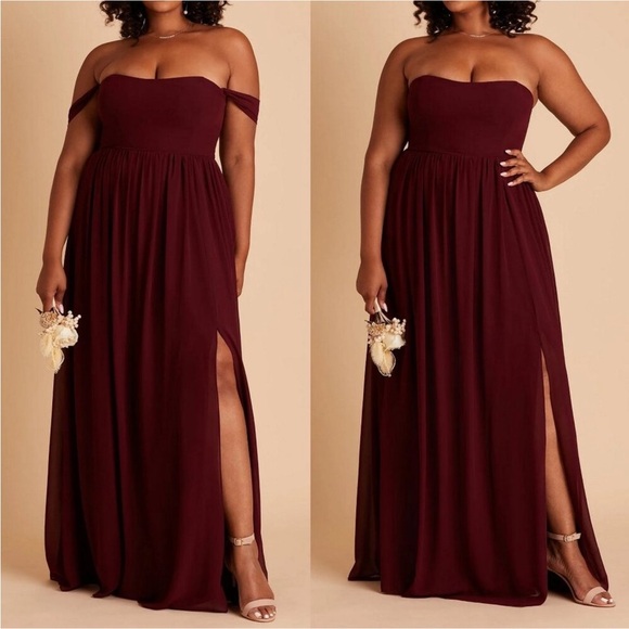 NWOT Birdy Grey August Convertible Maxi Dress Cabernet Strapless Wedding Large - Picture 3 of 11
